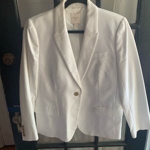 White Linen Jcrew Suiting Blazer